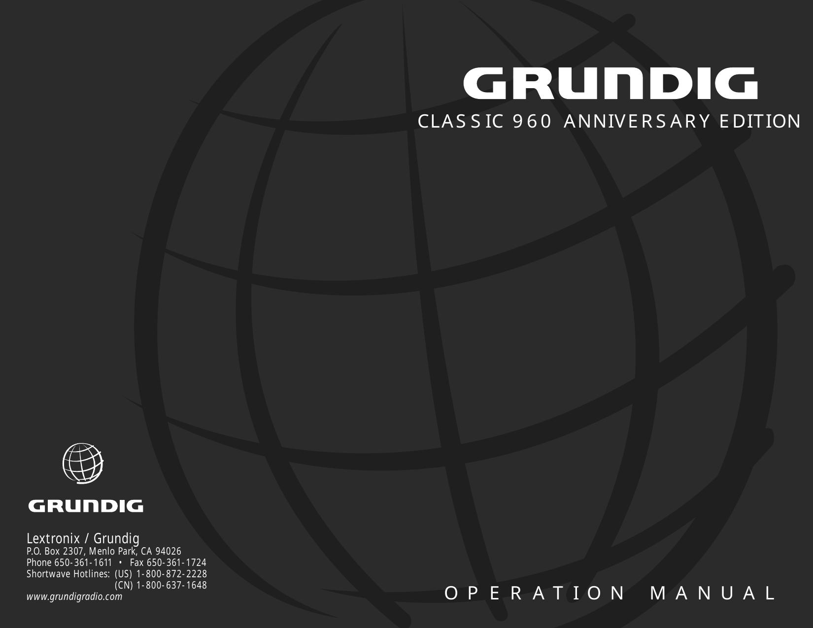 Grundig Classic 960 Manual