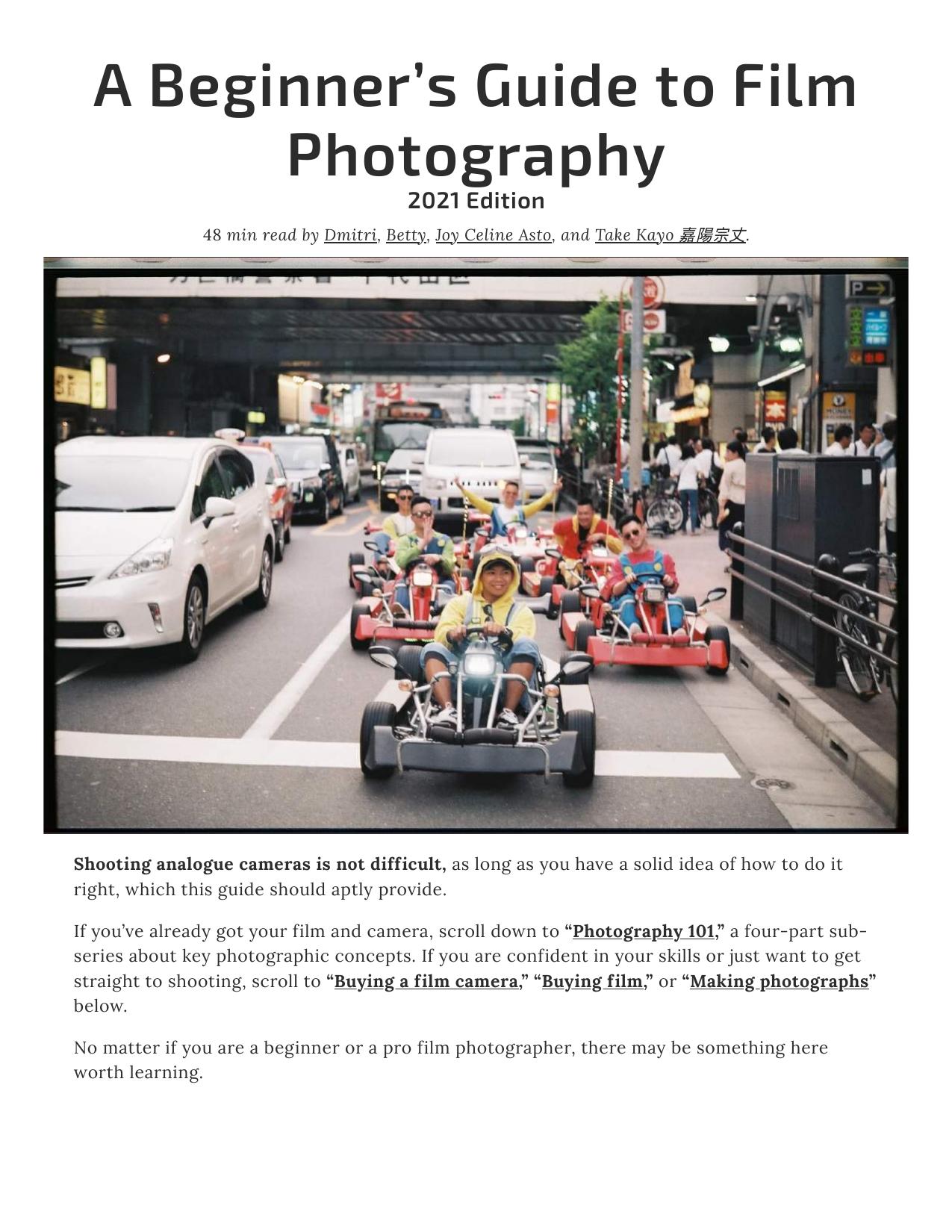 Beginners Guide to Film Photography 2021 Analog Cafe