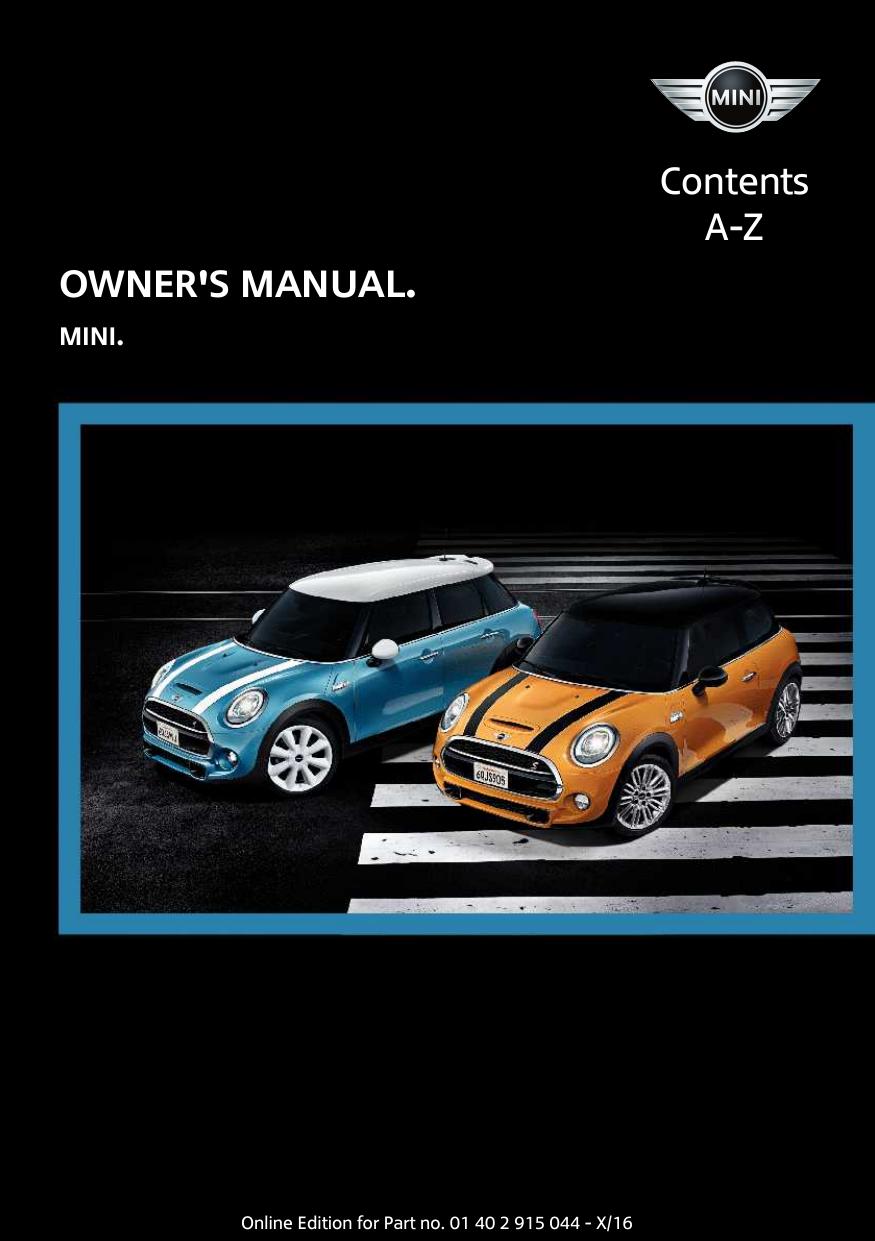 2017 MINI Cooper Owners Manual F56-F55