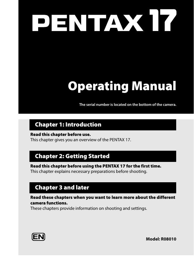 Pentax 17 Owners Manual