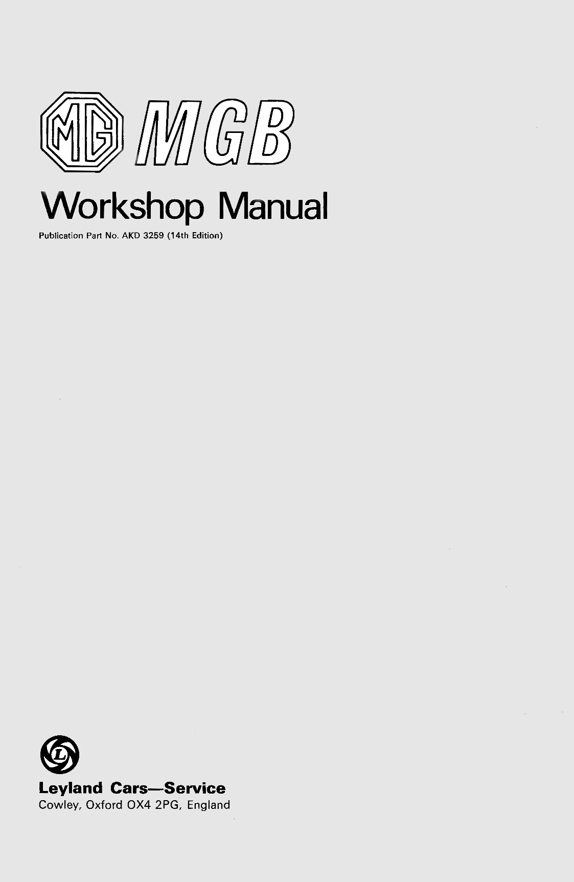 MGB Workshop Manual