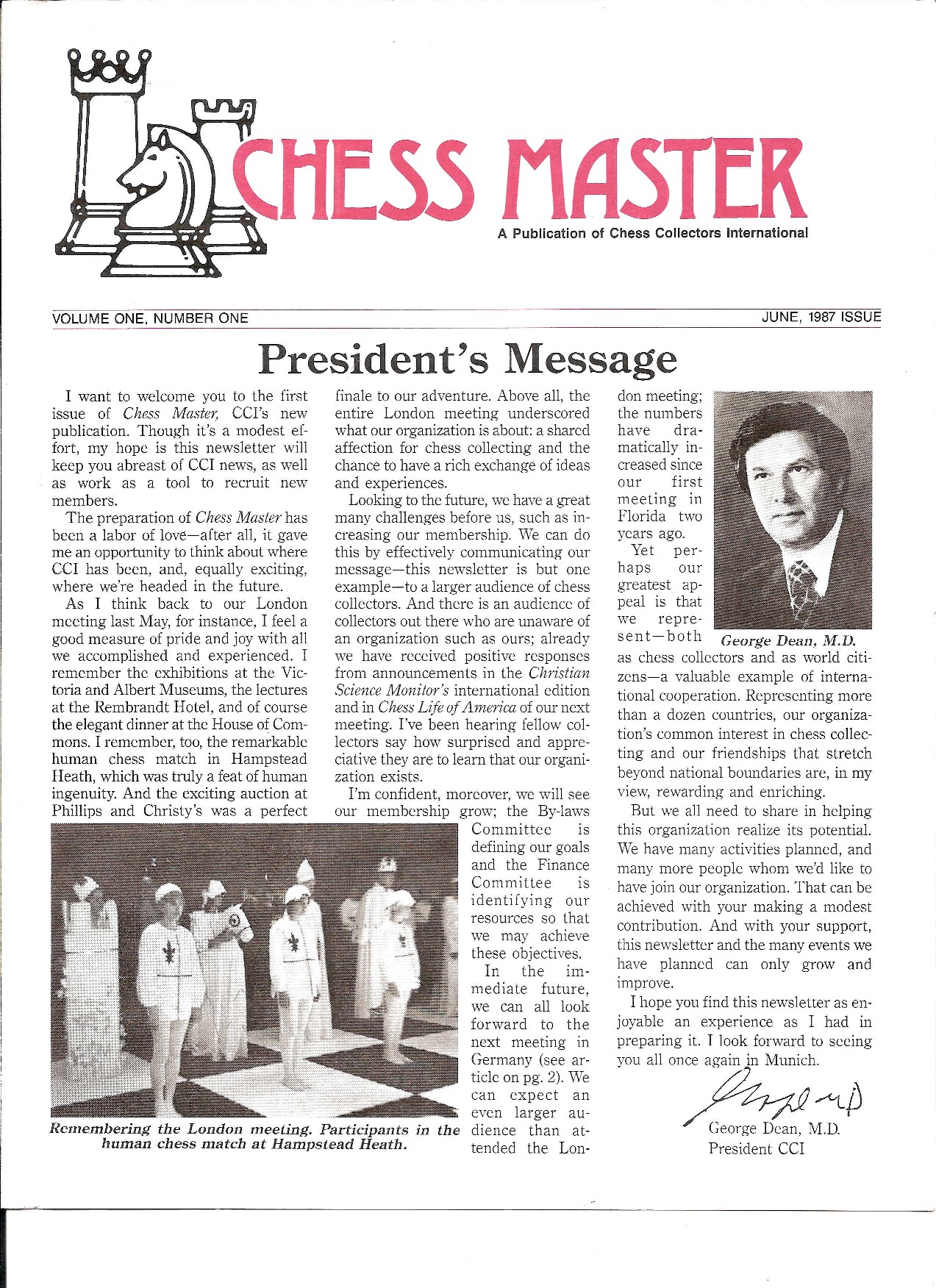 Chess Collector Magazine (Master) 198706 - vol.1 no1