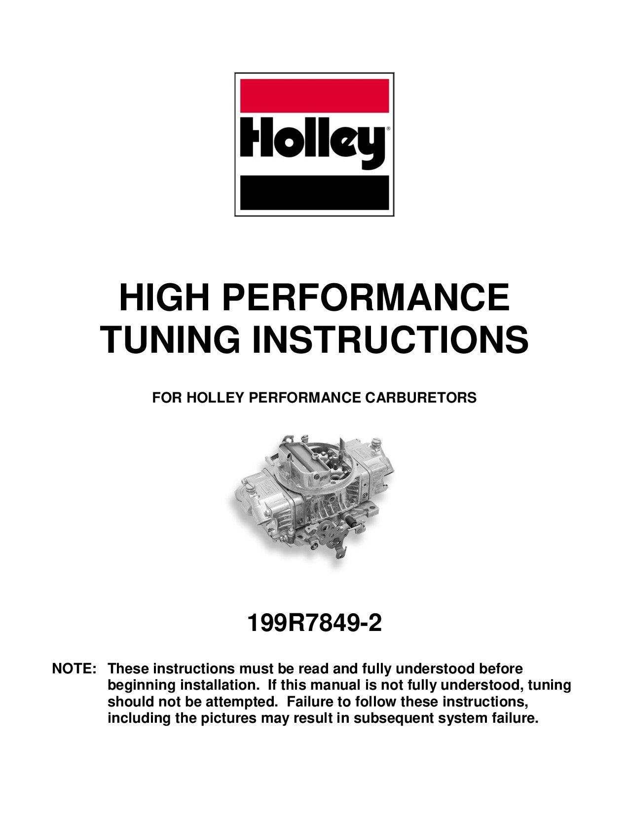 Holley Carburetor Tuning