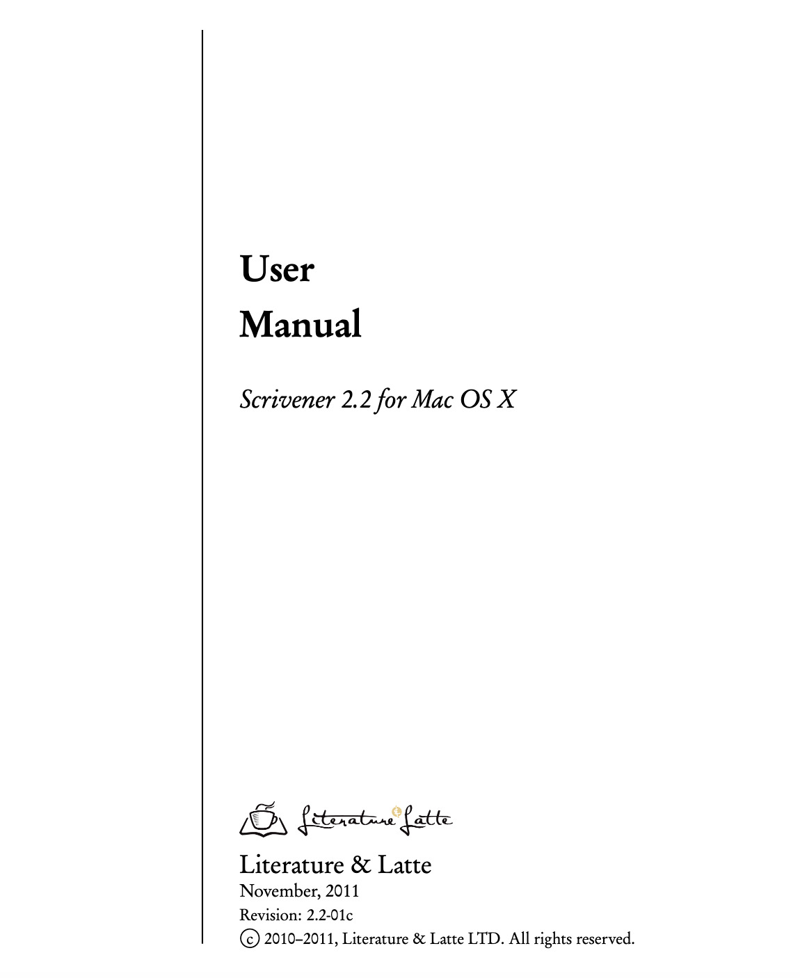 Scrivener User Manual Scrivener 2.2 for Mac OS X